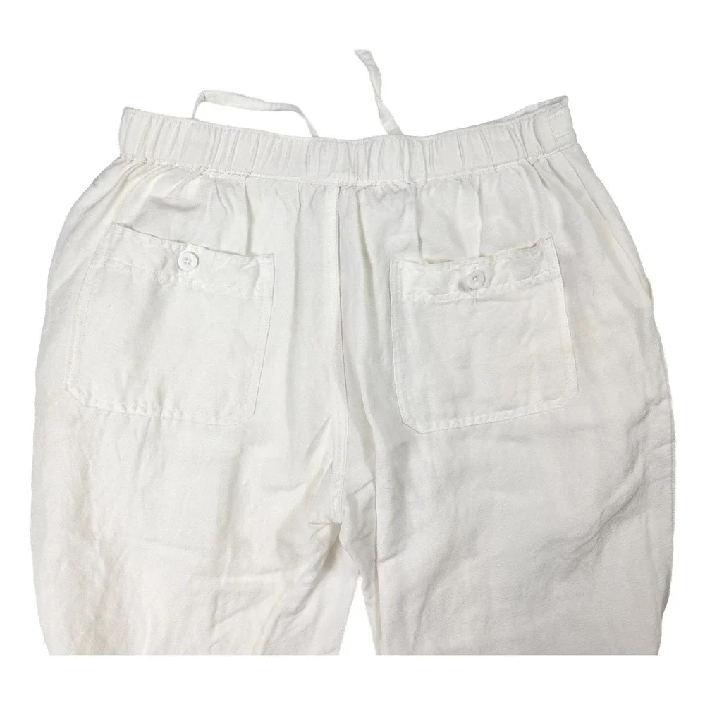 Cubavera Linen Drawstring Pants White Men's Size Medium